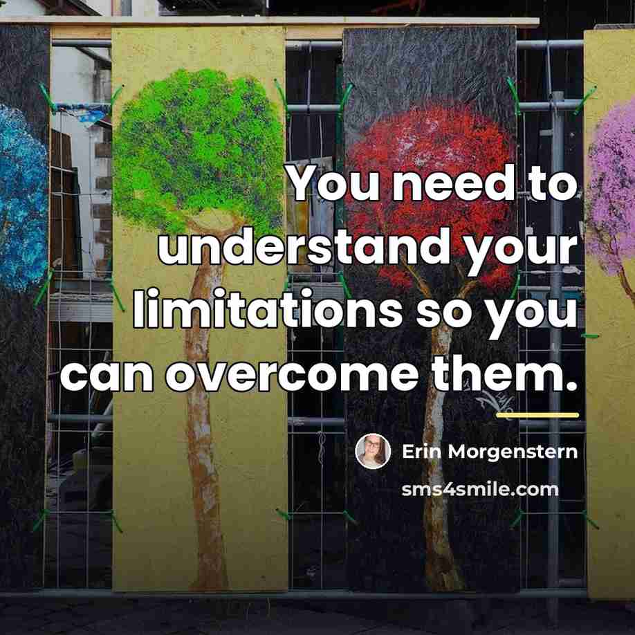 “You need to understand your limitations so you can overcome…” quote by Erin Morgenstern