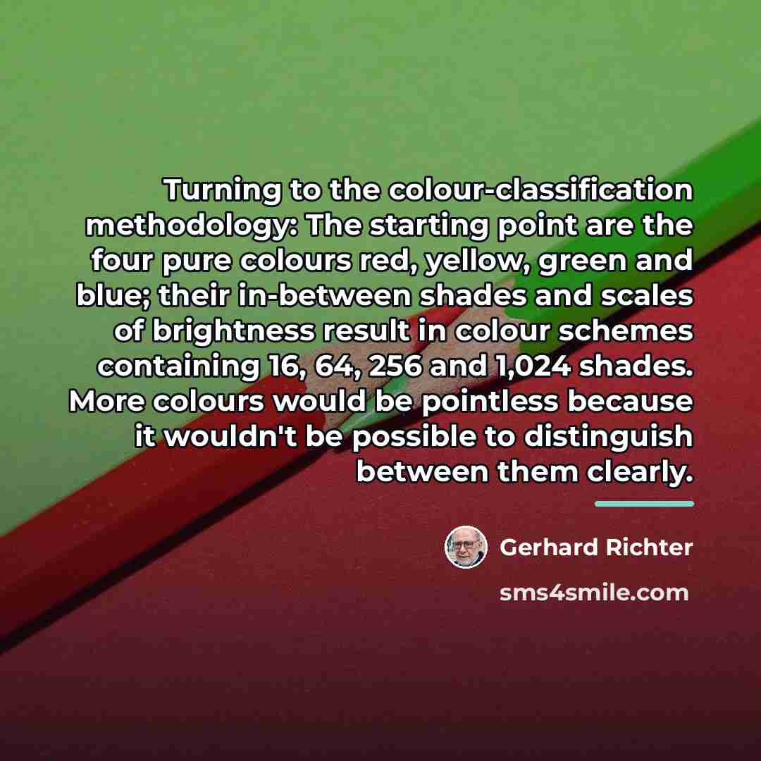 “Turning to the colour-classification methodology: The starting point are the…” quote by Gerhard Richter