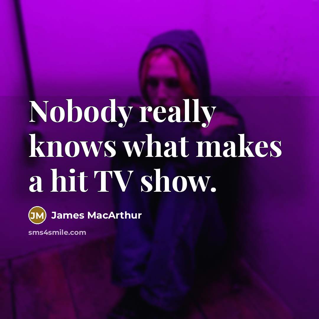 “Nobody really knows what makes a hit TV show.…” quote by James MacArthur