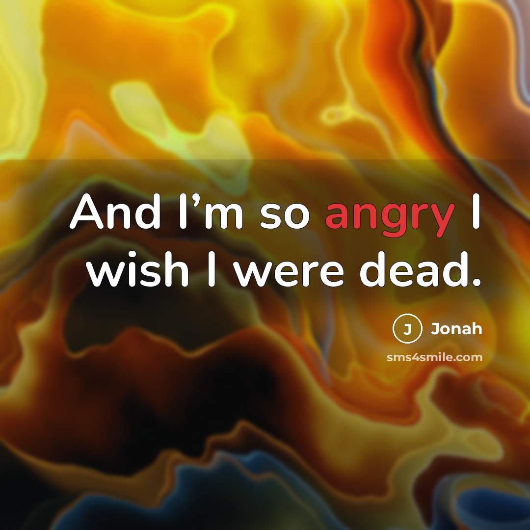 “And I’m so angry I wish I were dead.…” quote by Jonah
