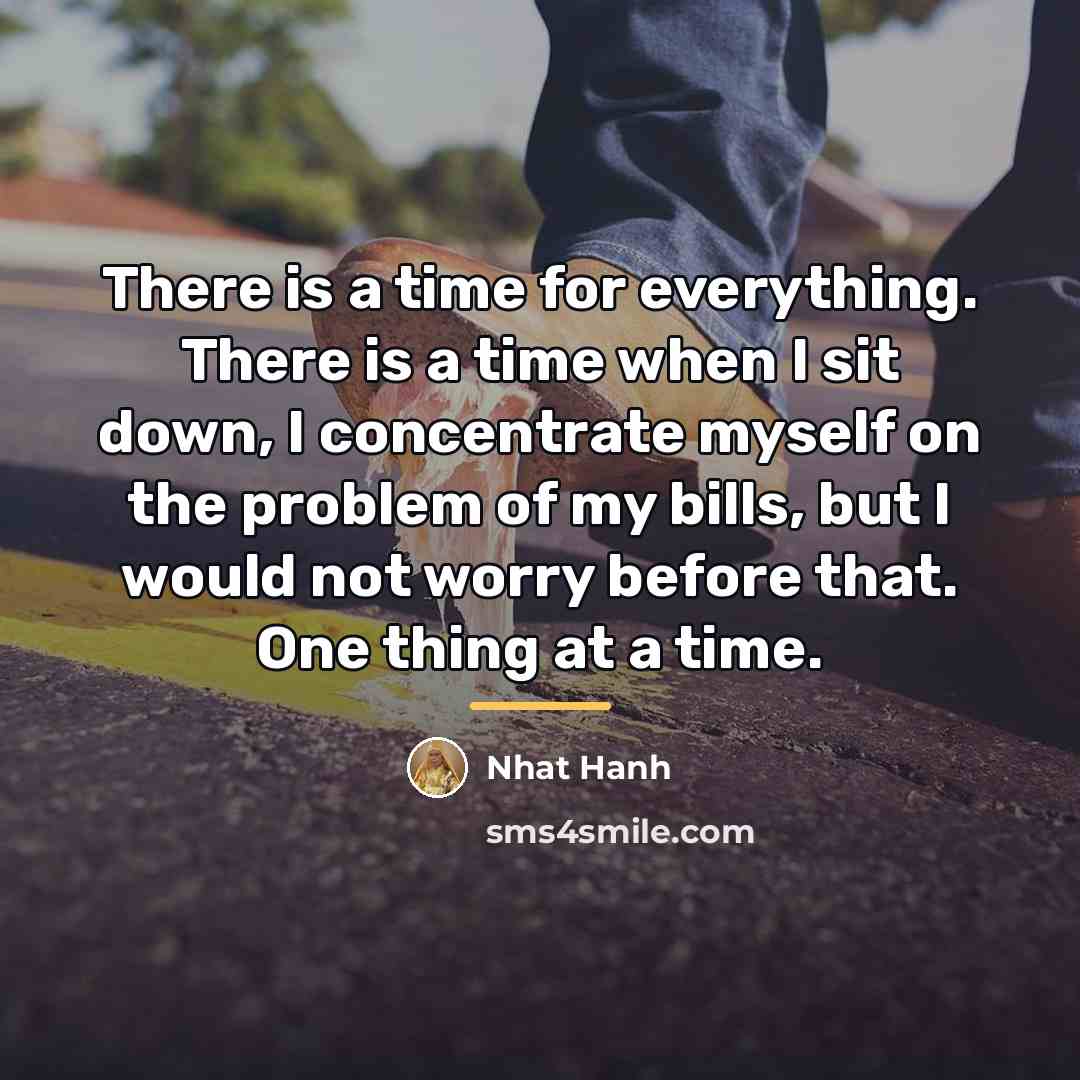 “There is a time for everything. There is a time…” quote by Nhat Hanh