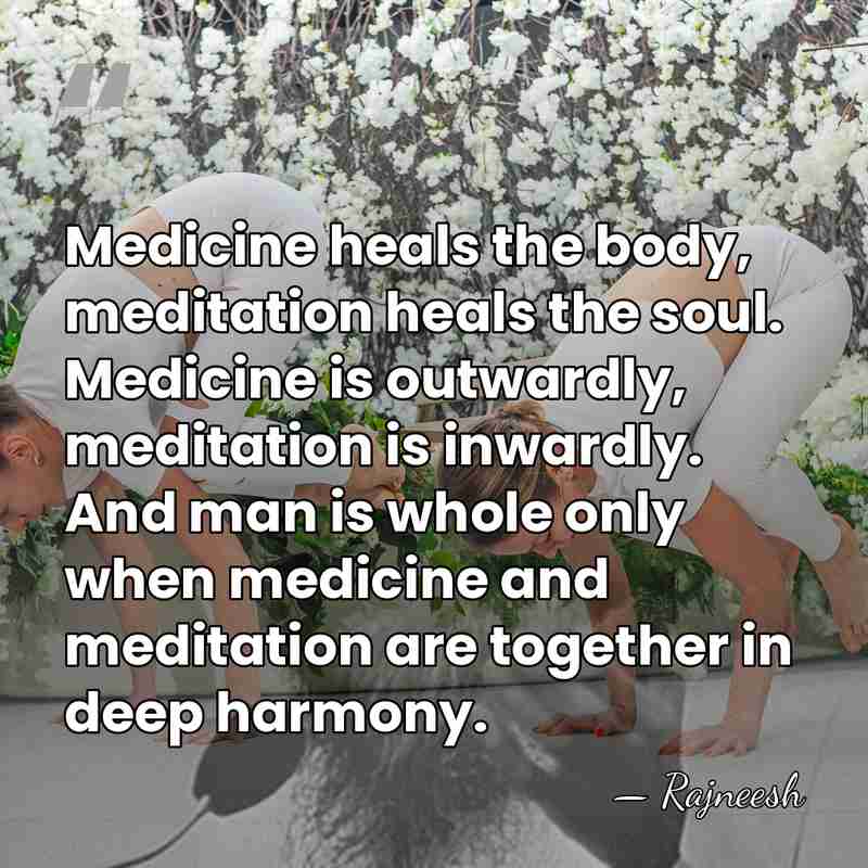 Medicine heals the body, meditation heals the soul. Medicine is outwardly, meditation&hellip; - Rajneesh