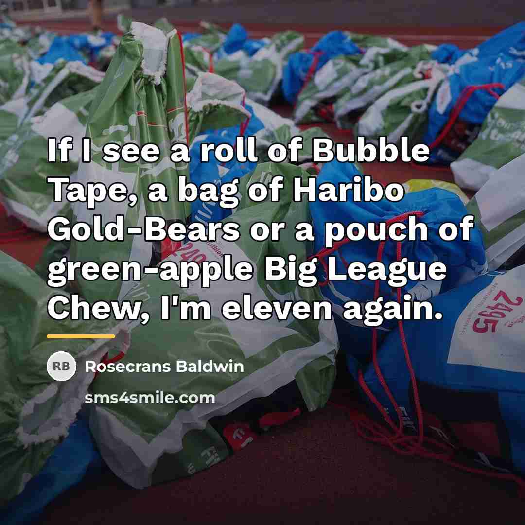 “If I see a roll of Bubble Tape, a bag…” quote by Rosecrans Baldwin