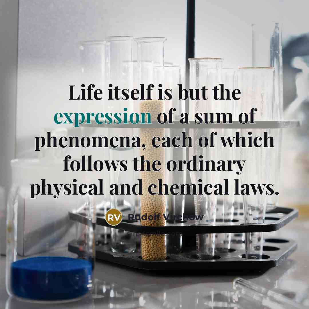 “Life itself is but the expression of a sum of…” quote by Rudolf Virchow