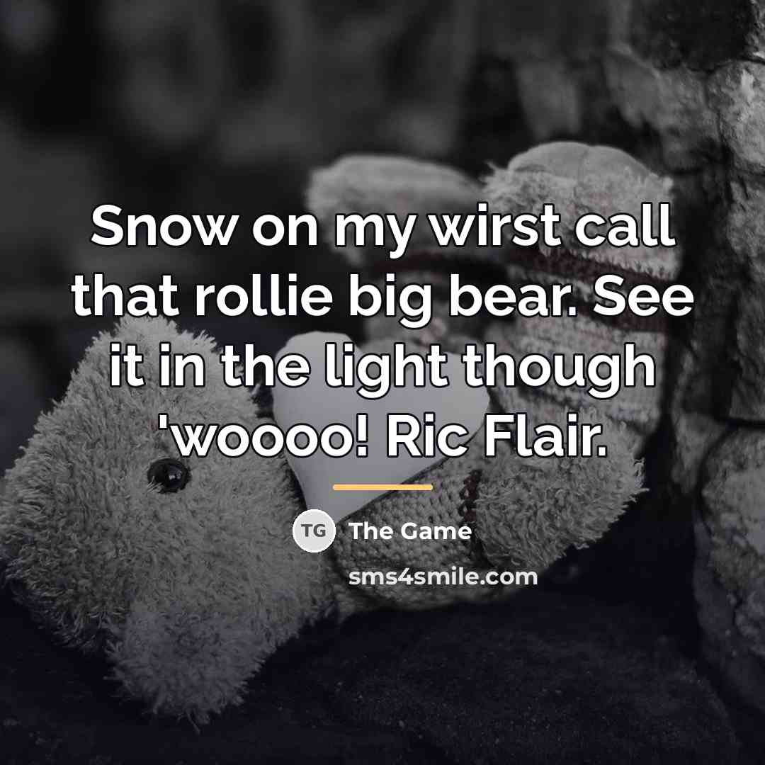 “Snow on my wirst call that rollie big bear. See…” quote by The Game
