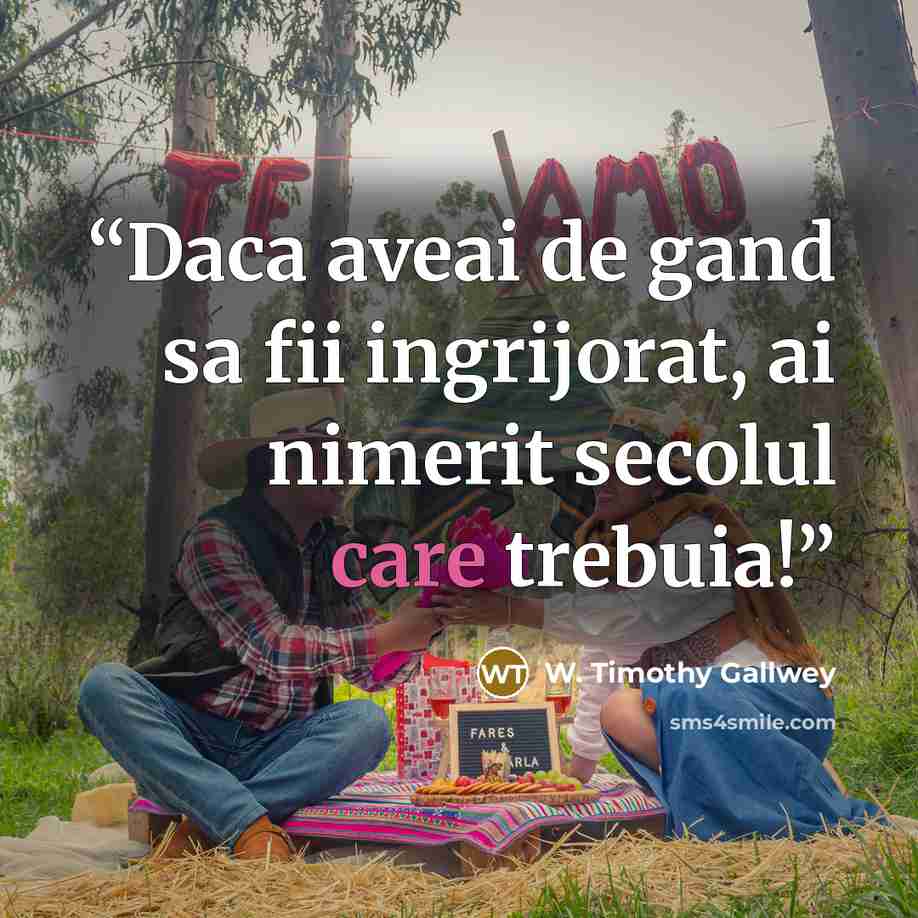 “Daca aveai de gand sa fii ingrijorat, ai nimerit secolul care trebuia!” quote by W. Timothy Gallwey