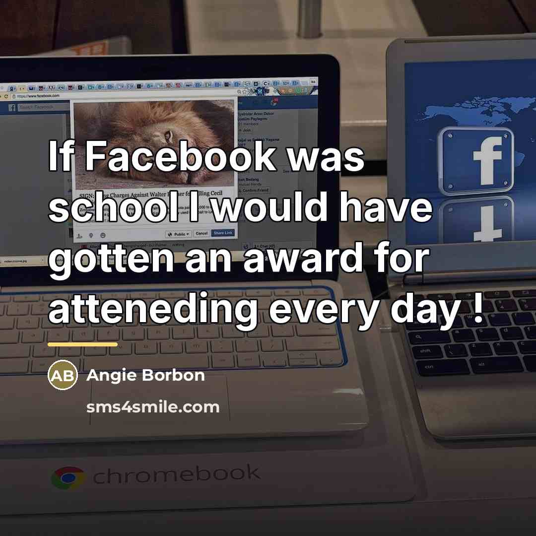 “If Facebook was school I would have gotten an award…” quote by Angie Borbon