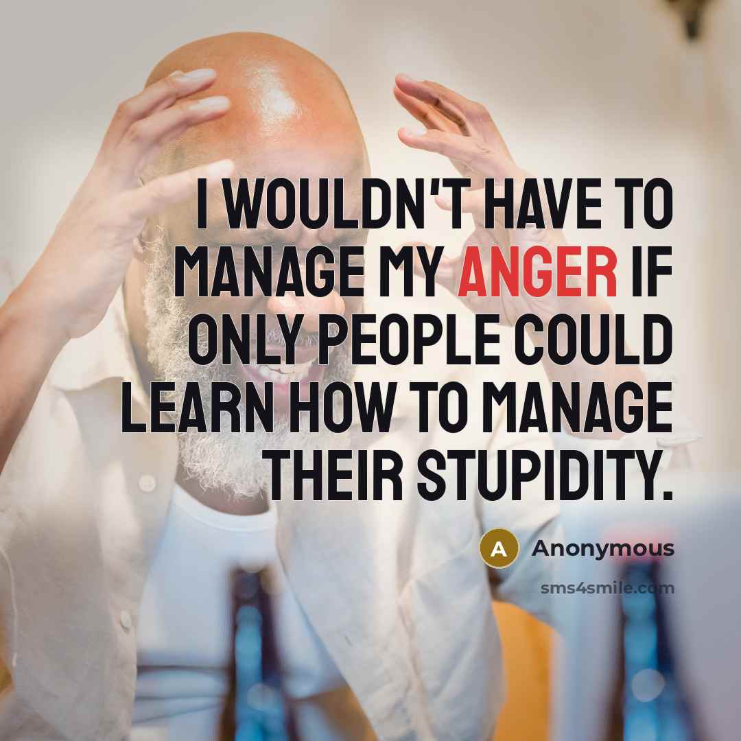 “I wouldn't have to manage my anger if only people…” quote by Anonymous