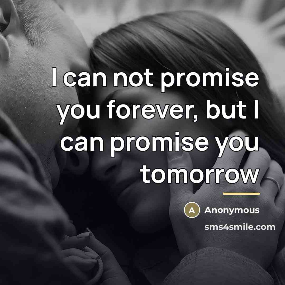 “I can not promise you forever, but I can promise…” quote by Anonymous
