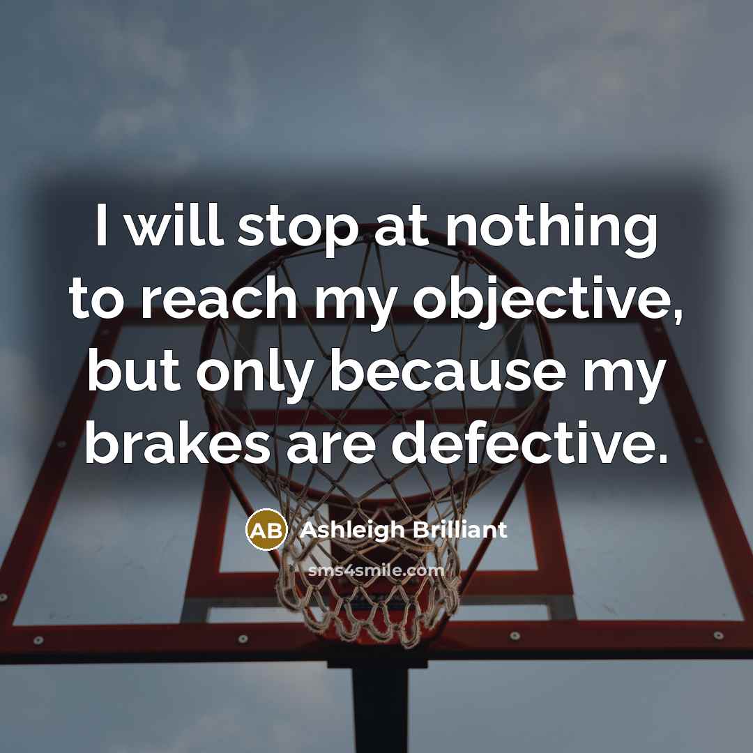 “I will stop at nothing to reach my objective, but…” quote by Ashleigh Brilliant