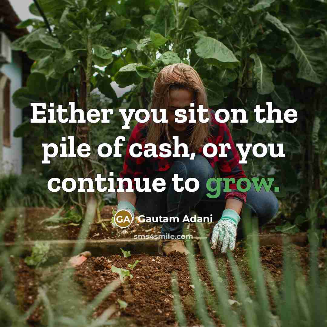 “Either you sit on the pile of cash, or you…” quote by Gautam Adani