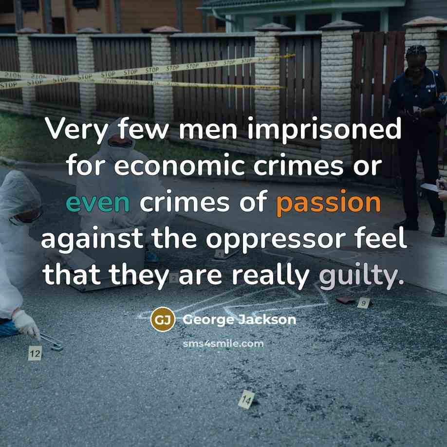 “Very few men imprisoned for economic crimes or even crimes…” quote by George Jackson