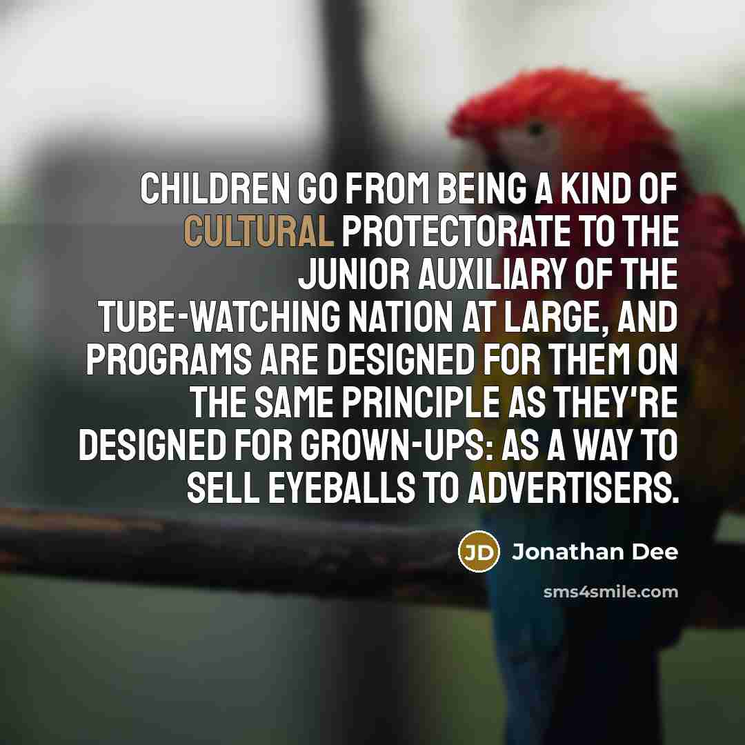 “Children go from being a kind of cultural protectorate to…” quote by Jonathan Dee