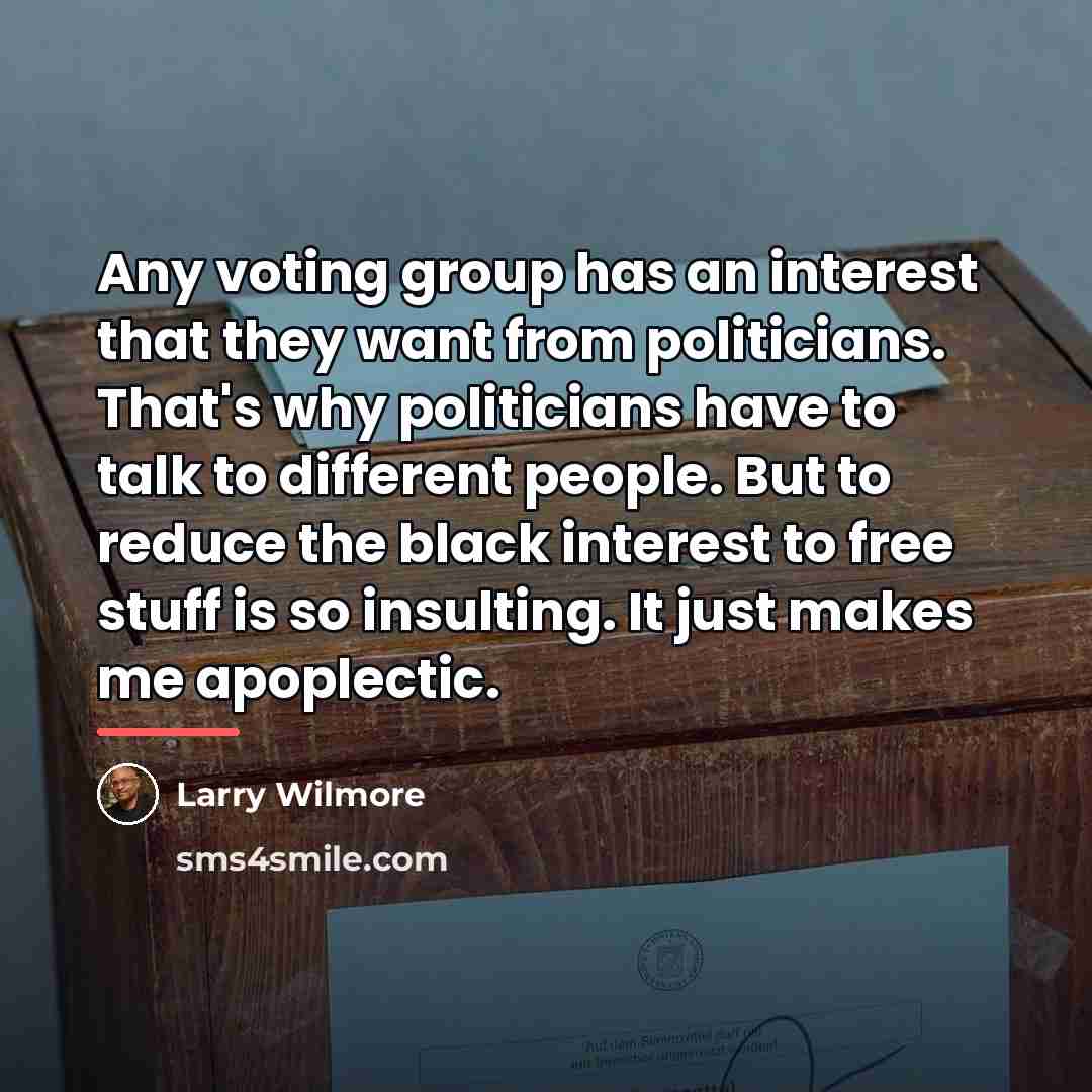 “Any voting group has an interest that they want from…” quote by Larry Wilmore