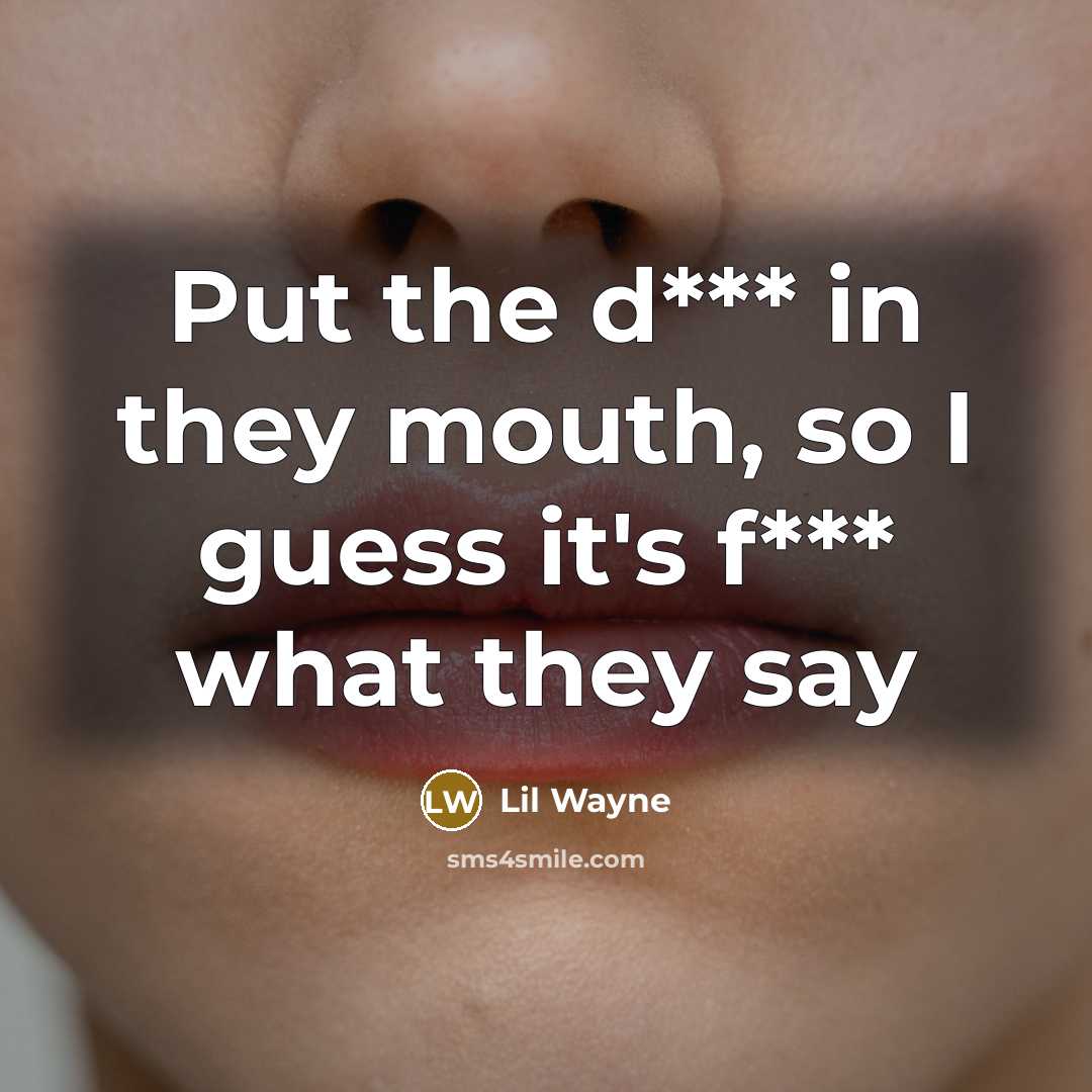“Put the d*** in they mouth, so I guess it's…” quote by Lil Wayne