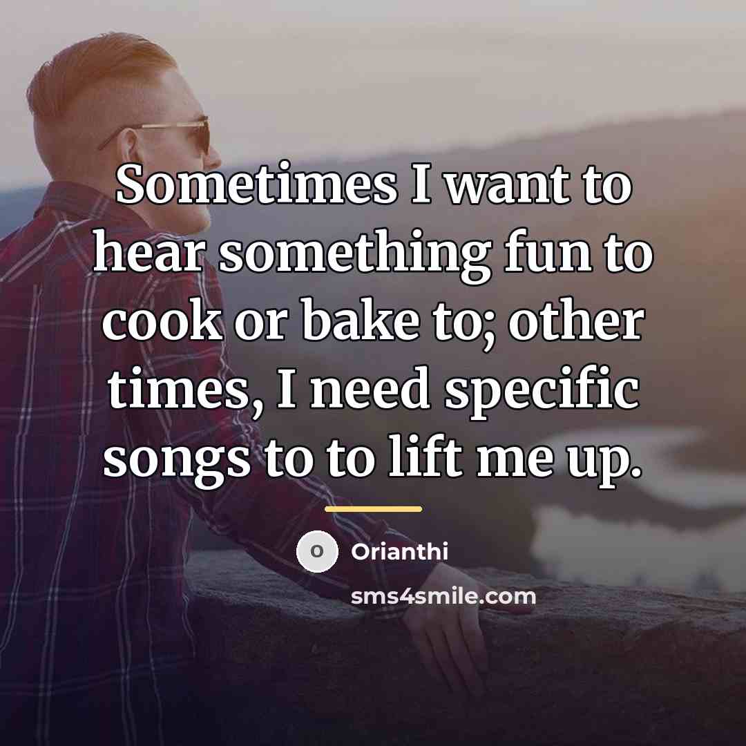 “Sometimes I want to hear something fun to cook or…” quote by Orianthi