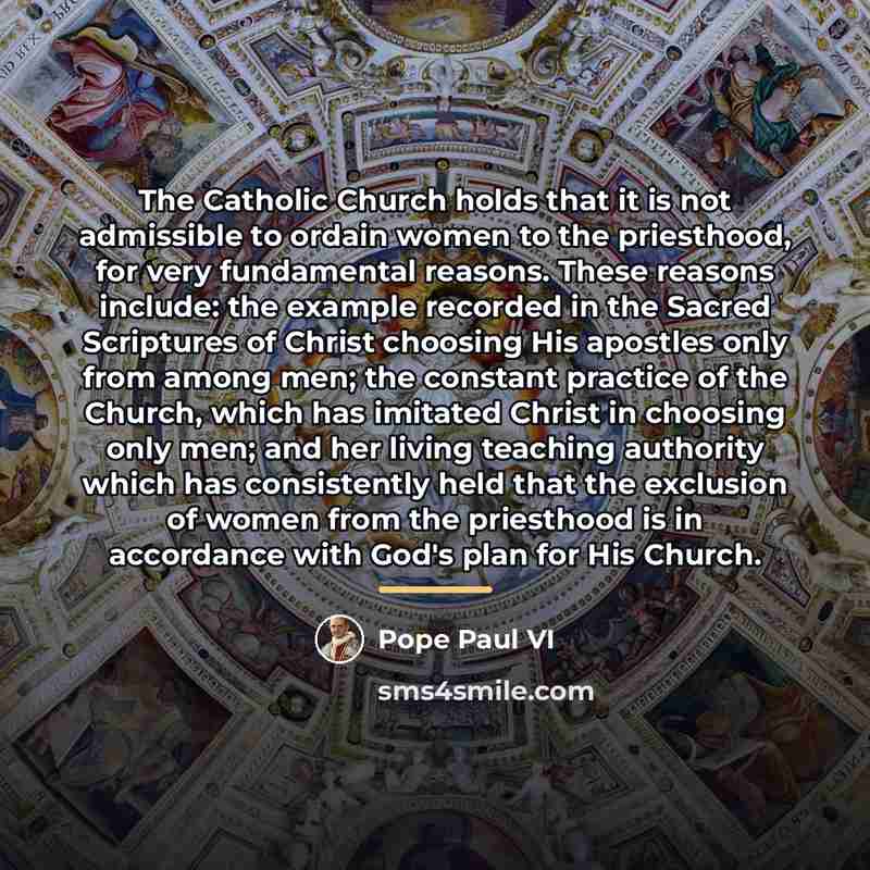 “The Catholic Church holds that it is not admissible to…” quote by Pope Paul VI