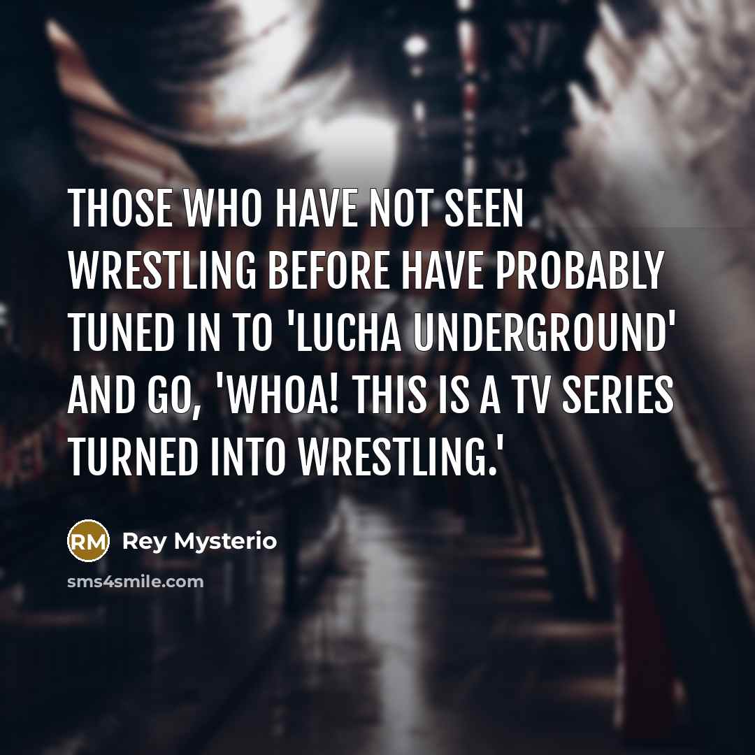 “Those who have not seen wrestling before have probably tuned…” quote by Rey Mysterio