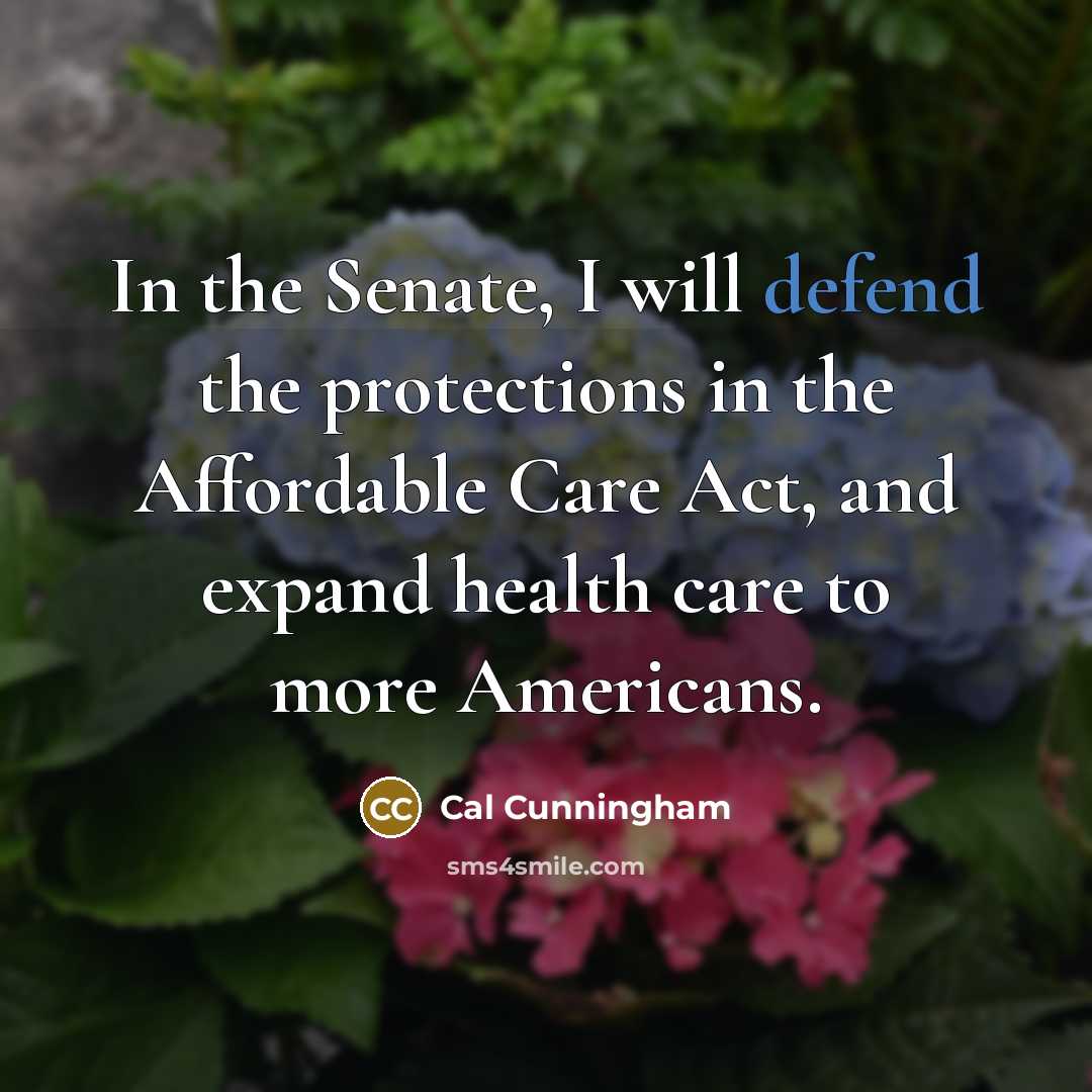 “In the Senate, I will defend the protections in the…” quote by Cal Cunningham