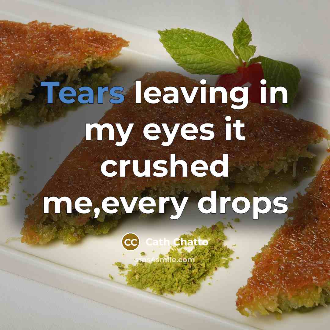 “Tears leaving in my eyes it crushed me,every drops…” quote by Cath Chatto