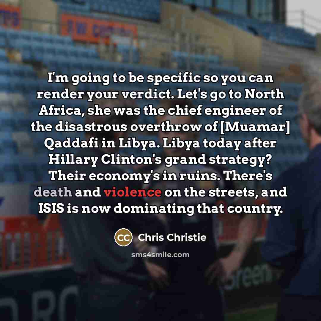 “I'm going to be specific so you can render your…” quote by Chris Christie