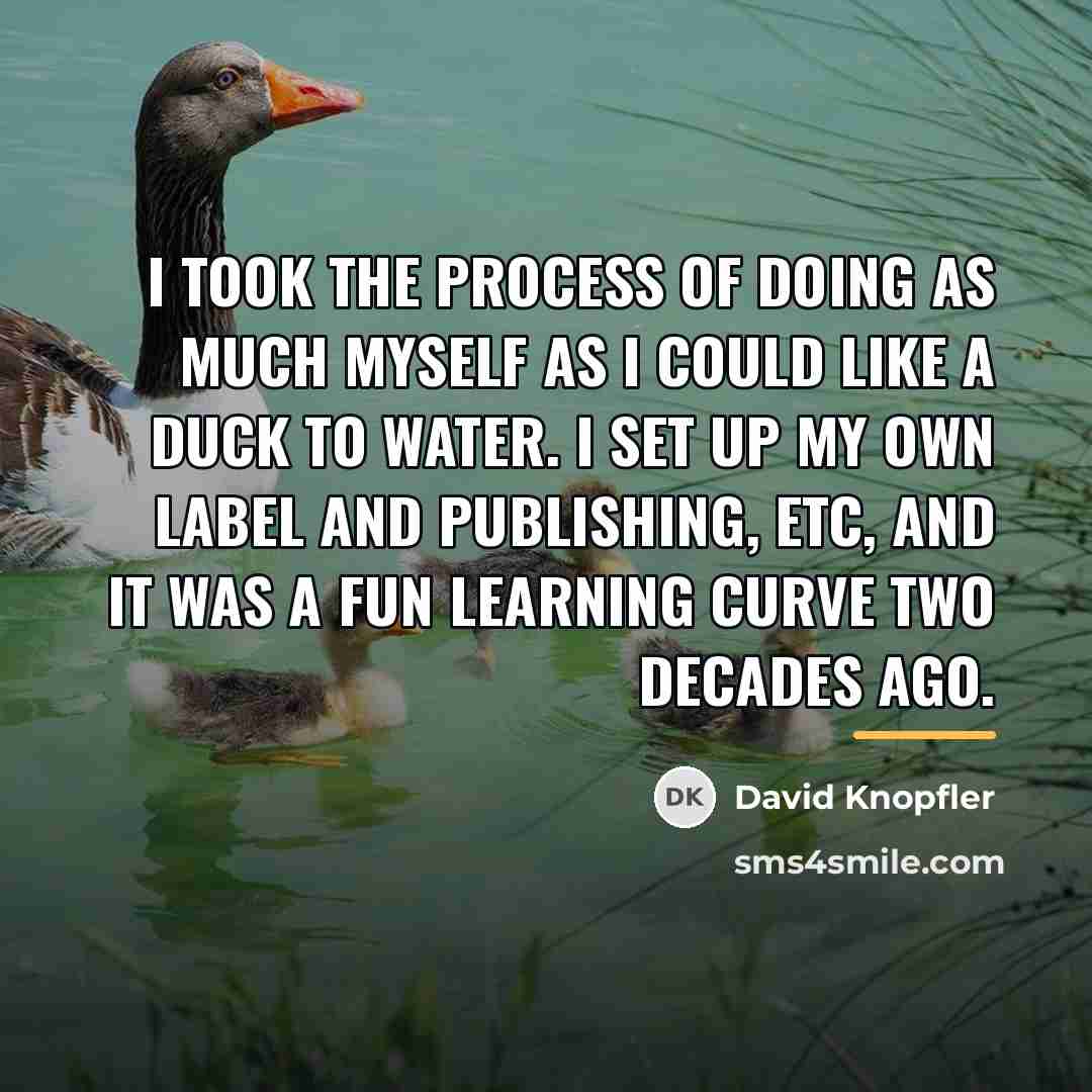 “I took the process of doing as much myself as…” quote by David Knopfler