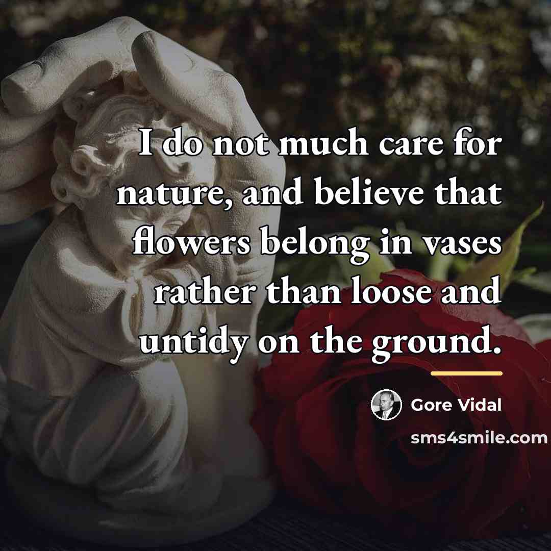 “I do not much care for nature, and believe that…” quote by Gore Vidal
