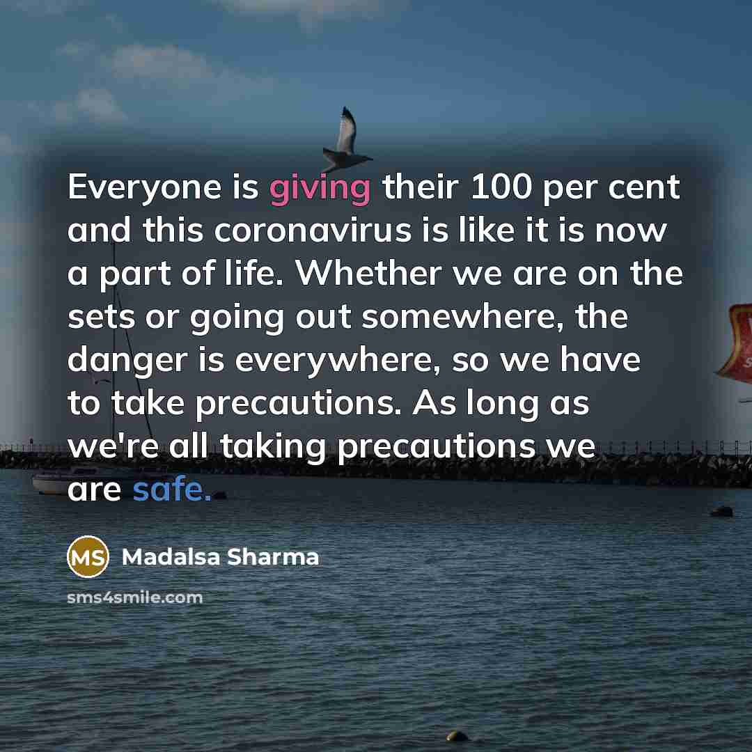 “Everyone is giving their 100 per cent and this coronavirus…” quote by Madalsa Sharma