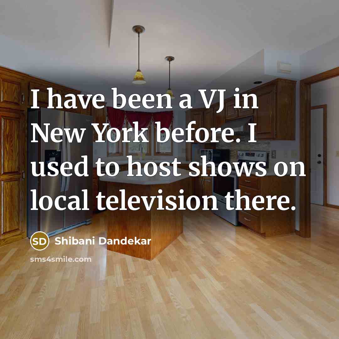 “I have been a VJ in New York before. I…” quote by Shibani Dandekar