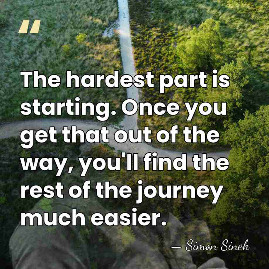 The hardest part is starting. Once you get that out of the&hellip; - Simon Sinek