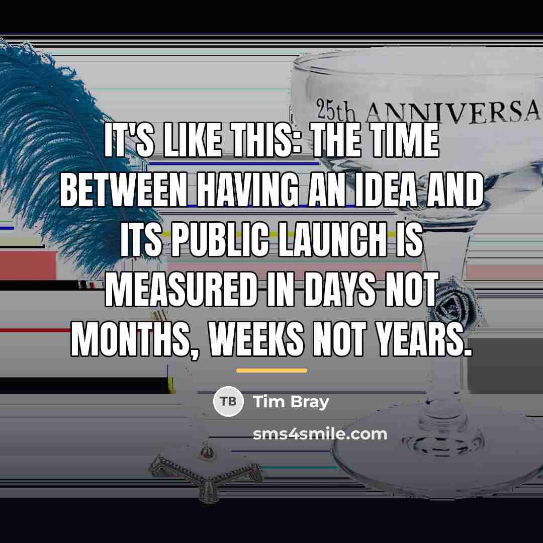 “It's like this: The time between having an idea and…” quote by Tim Bray