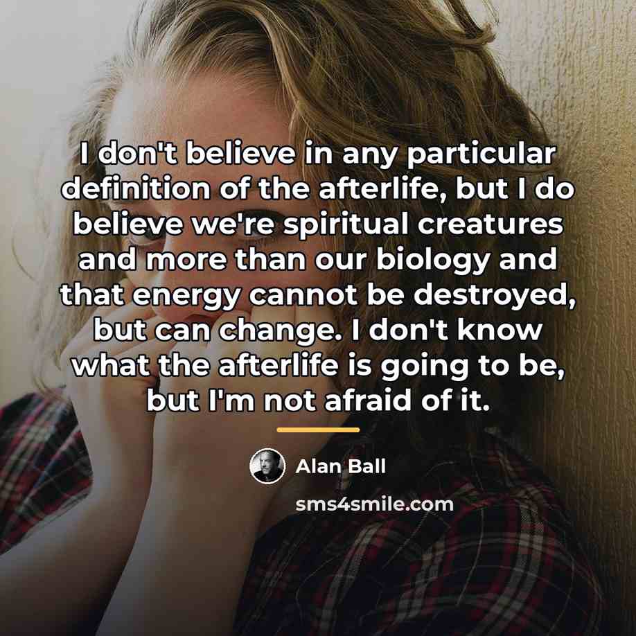 “I don't believe in any particular definition of the afterlife,…” quote by Alan Ball