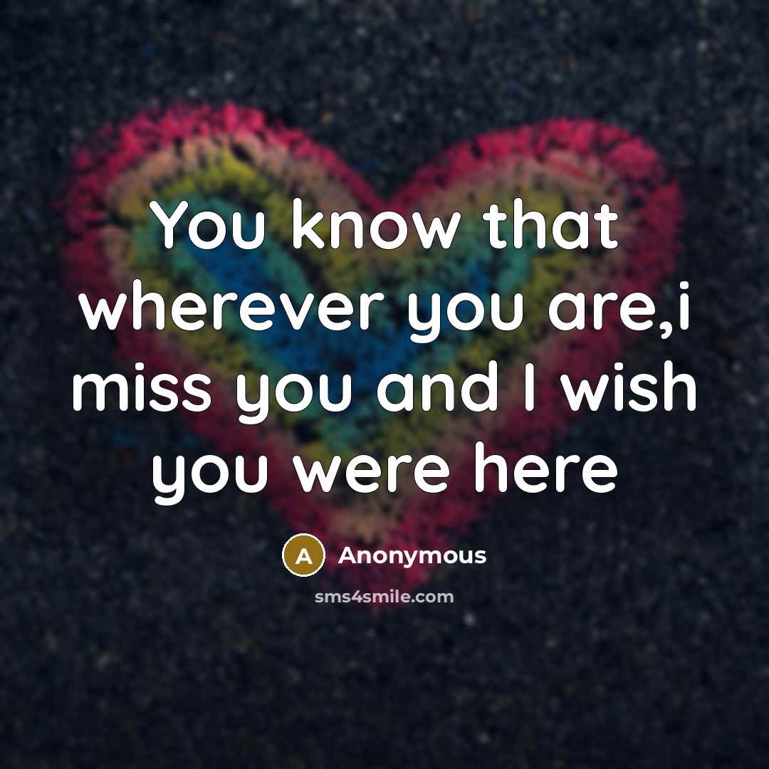 “You know that wherever you are,i miss you and I…” quote by Anonymous