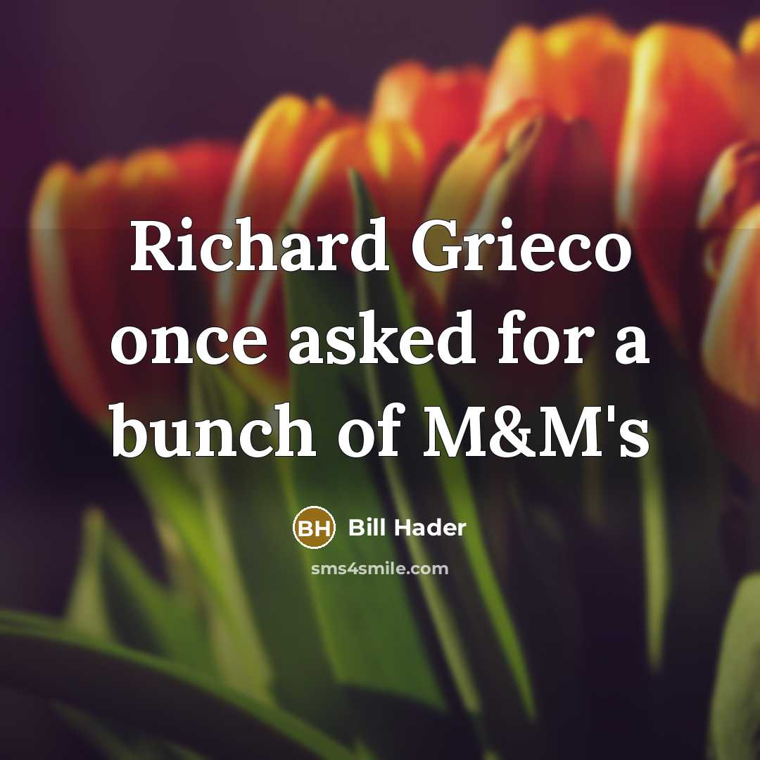 “Richard Grieco once asked for a bunch of M&M's…” quote by Bill Hader