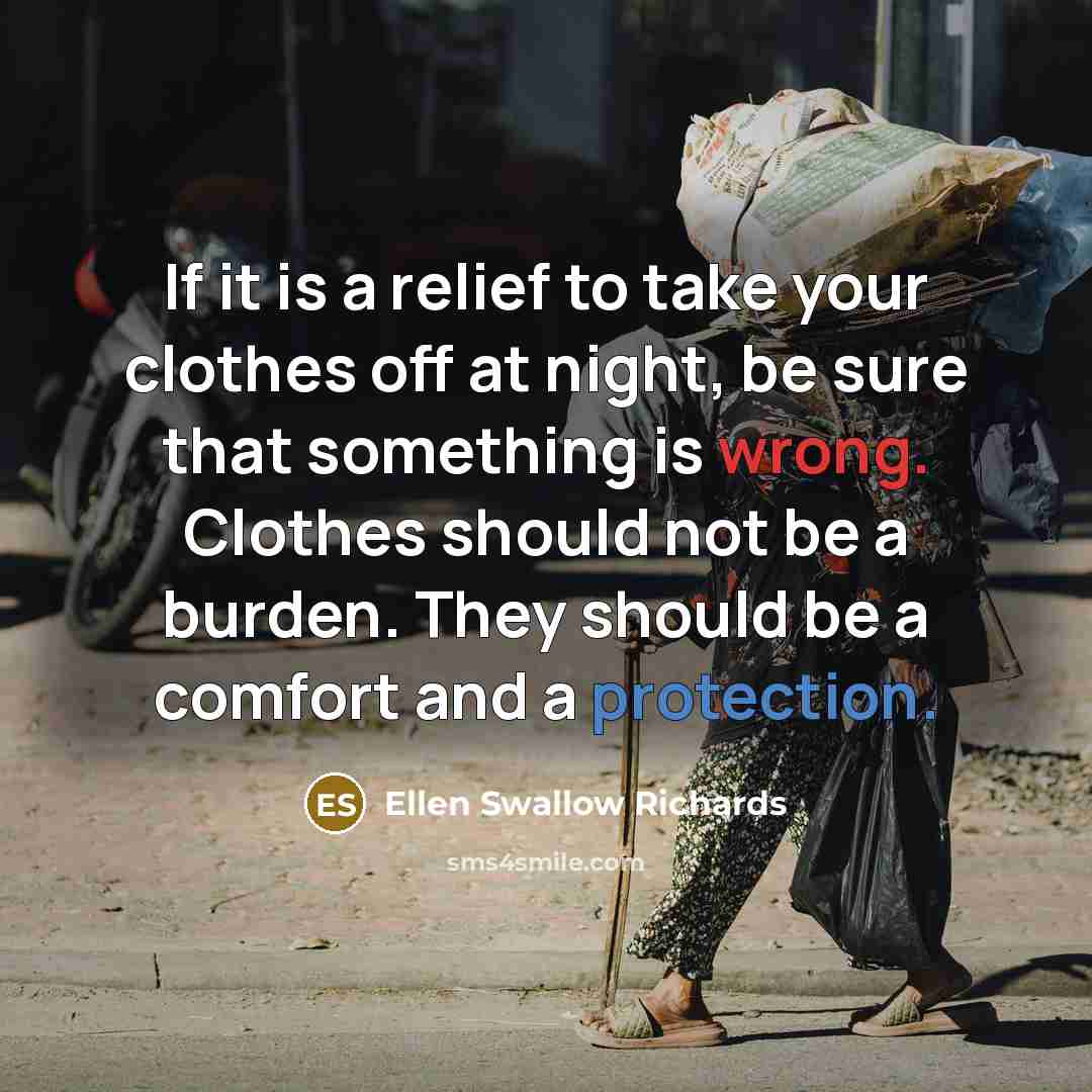“If it is a relief to take your clothes off…” quote by Ellen Swallow Richards