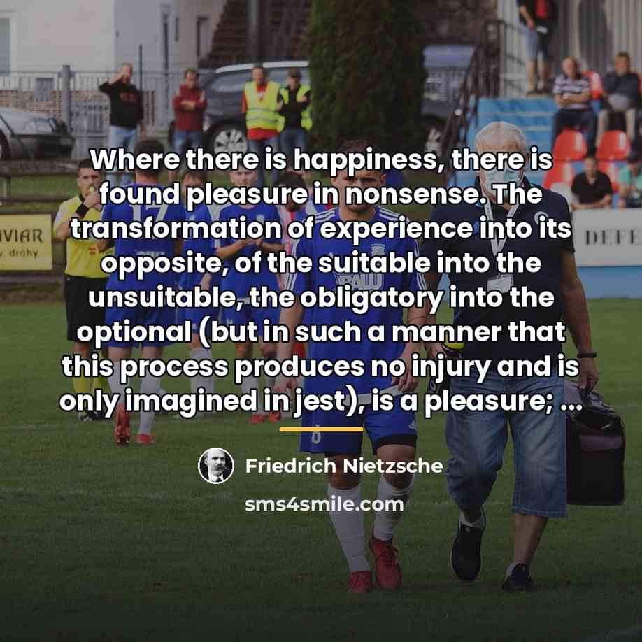“Where there is happiness, there is found pleasure in nonsense.…” quote by Friedrich Nietzsche