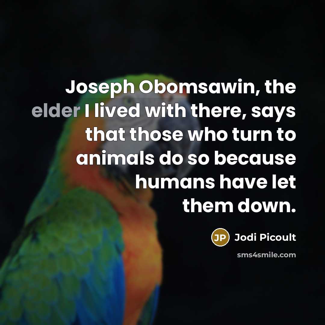 “Joseph Obomsawin, the elder I lived with there, says that…” quote by Jodi Picoult