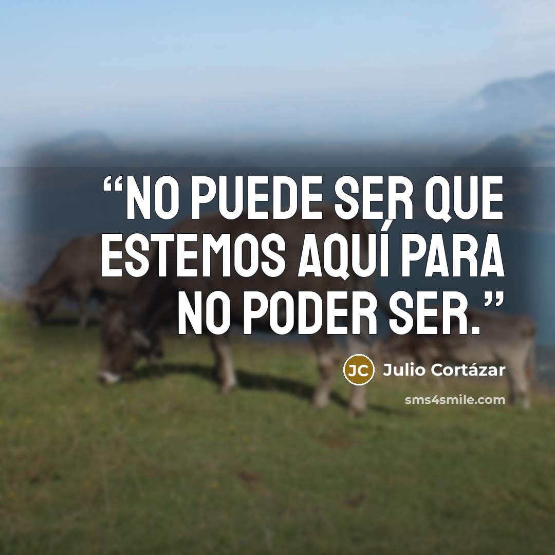 “No puede ser que estemos aquí para no poder ser.” quote by Julio Cortázar