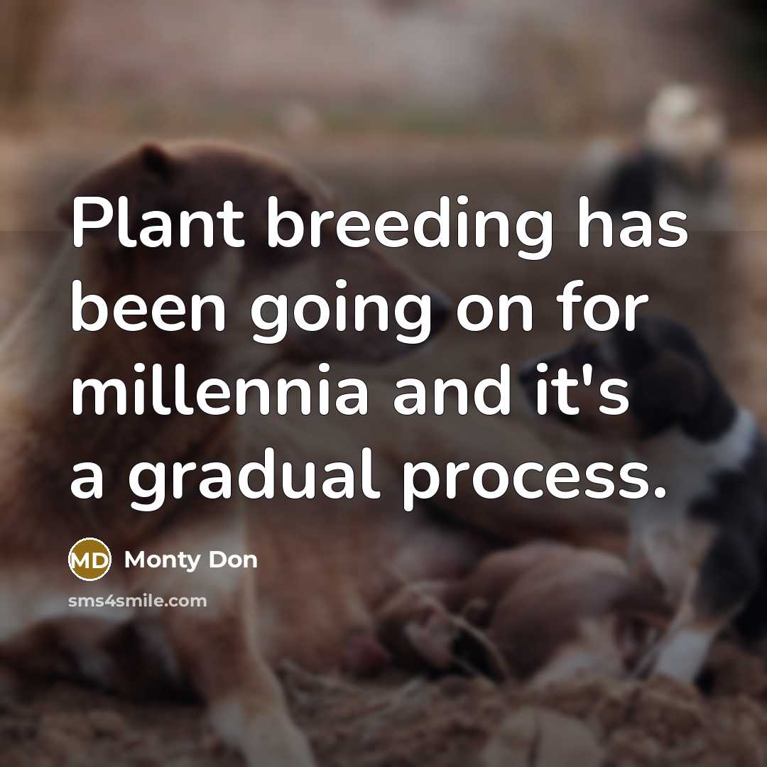 “Plant breeding has been going on for millennia and it's…” quote by Monty Don