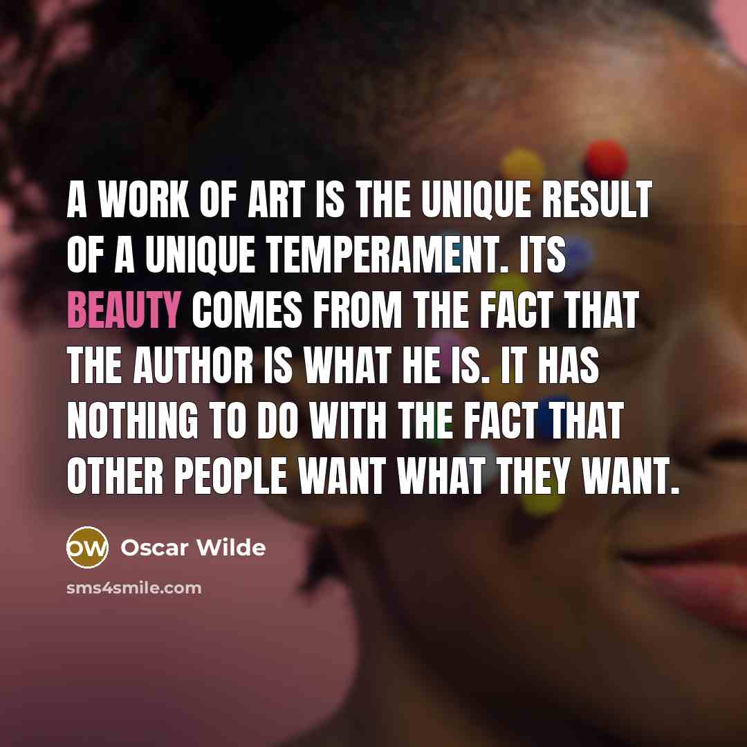 “A work of art is the unique result of a…” quote by Oscar Wilde