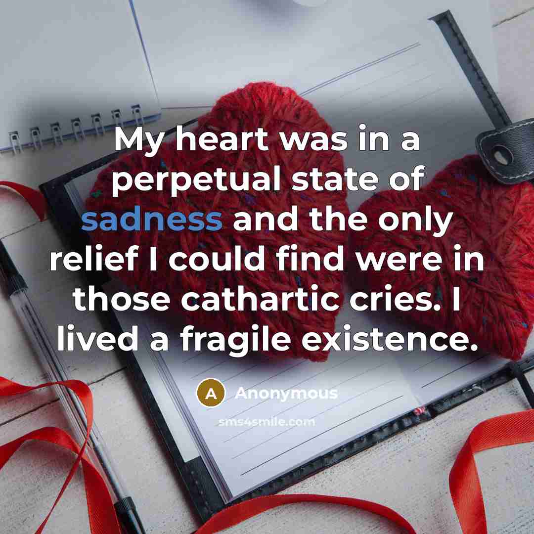“My heart was in a perpetual state of sadness and…” quote by Anonymous
