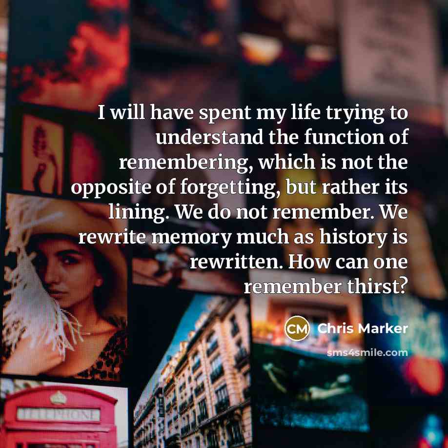 “I will have spent my life trying to understand the…” quote by Chris Marker