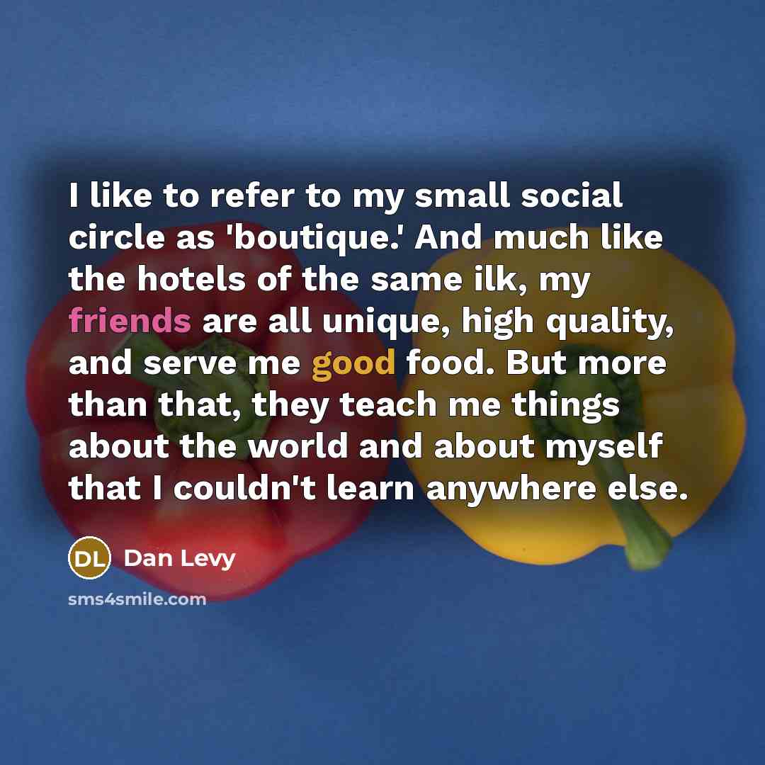 “I like to refer to my small social circle as…” quote by Dan Levy