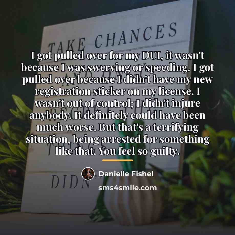 “I got pulled over for my DUI, it wasn't because…” quote by Danielle Fishel