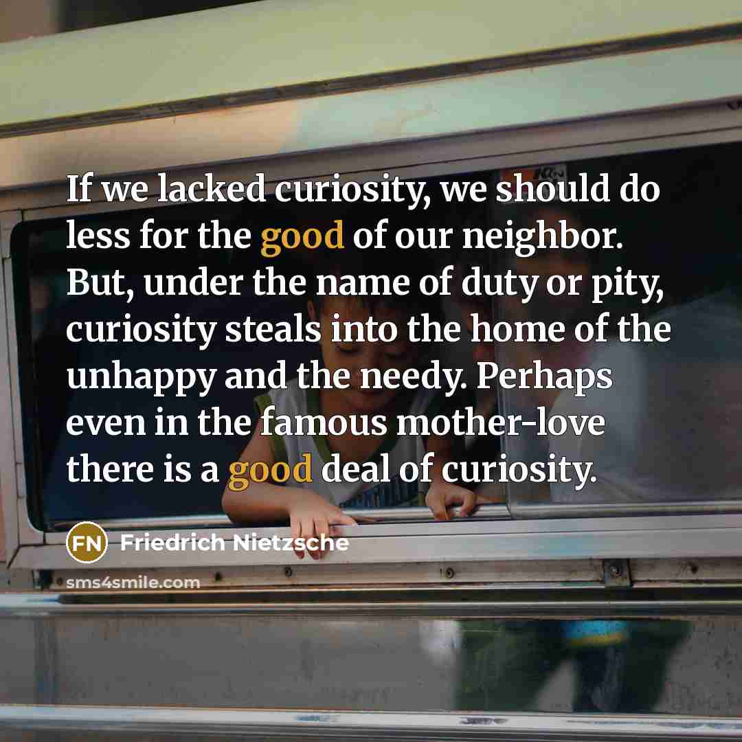 “If we lacked curiosity, we should do less for the…” quote by Friedrich Nietzsche