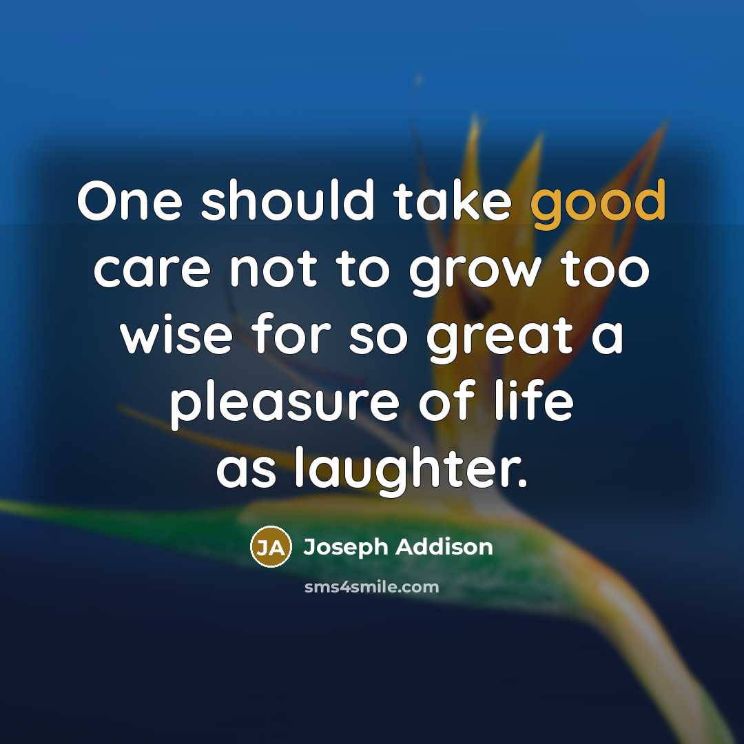 “One should take good care not to grow too wise…” quote by Joseph Addison