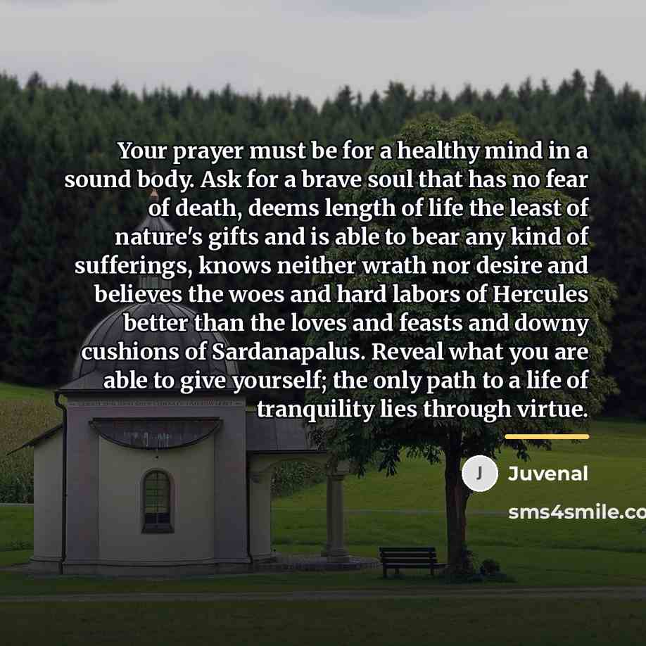 “Your prayer must be for a healthy mind in a…” quote by Juvenal