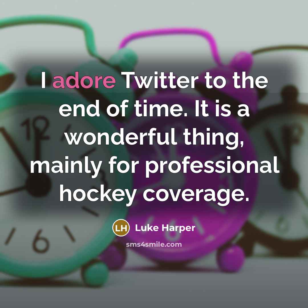“I adore Twitter to the end of time. It is…” quote by Luke Harper