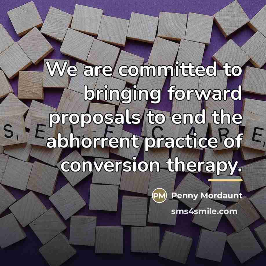 “We are committed to bringing forward proposals to end the…” quote by Penny Mordaunt