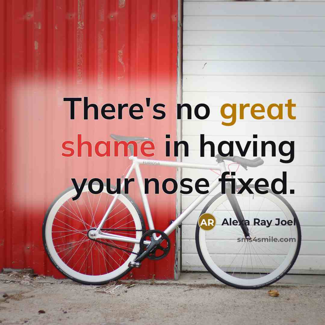 “There's no great shame in having your nose fixed.…” quote by Alexa Ray Joel